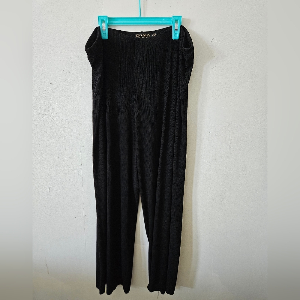 Picadilly fashions Pleated wide leg Black Trousers Pants size PXL